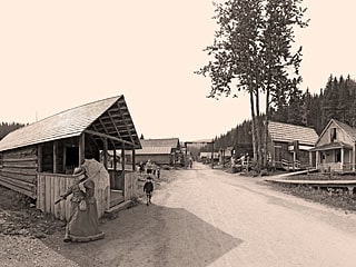 main street barkerville in sepia virtual guide books